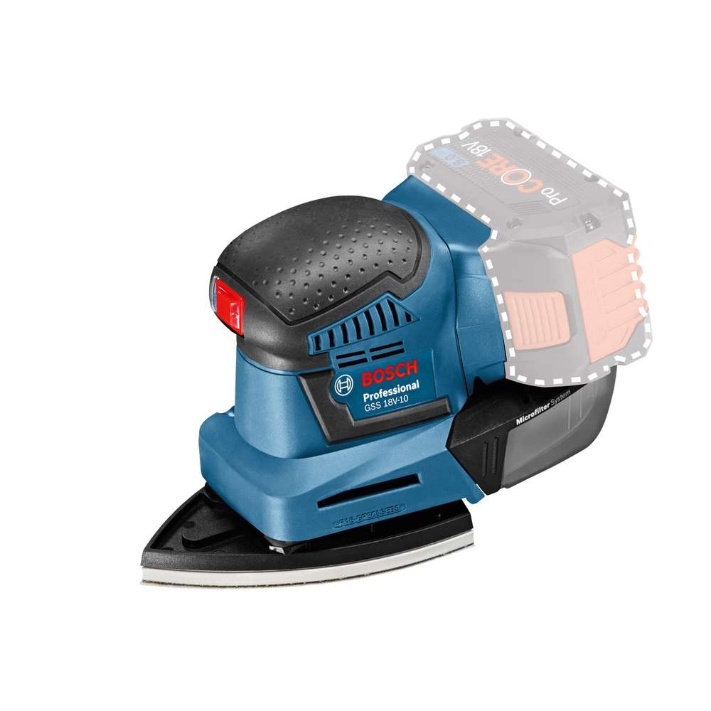 Slefuitor cu vibratii Bosch GSS 18V-10, fara acumulator