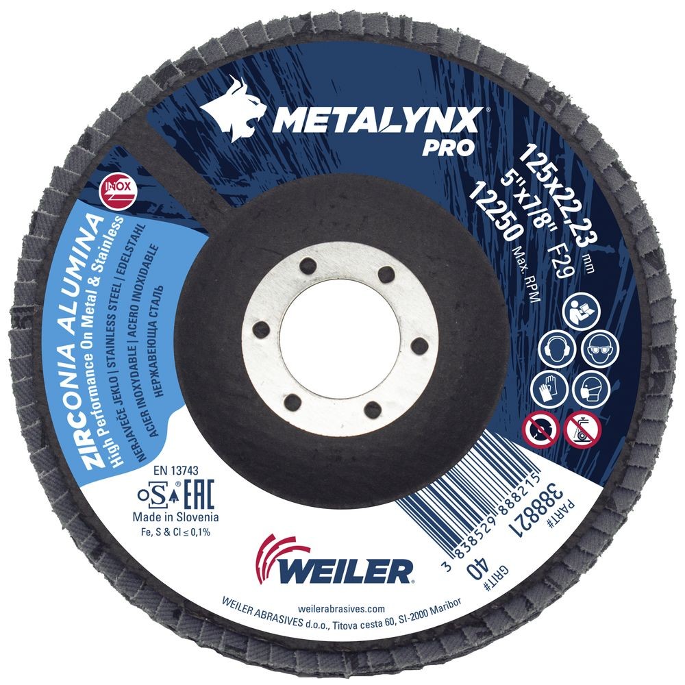 SW - Disc mop Professional 125x22.23 Z40 metal/inox [MDM125040]