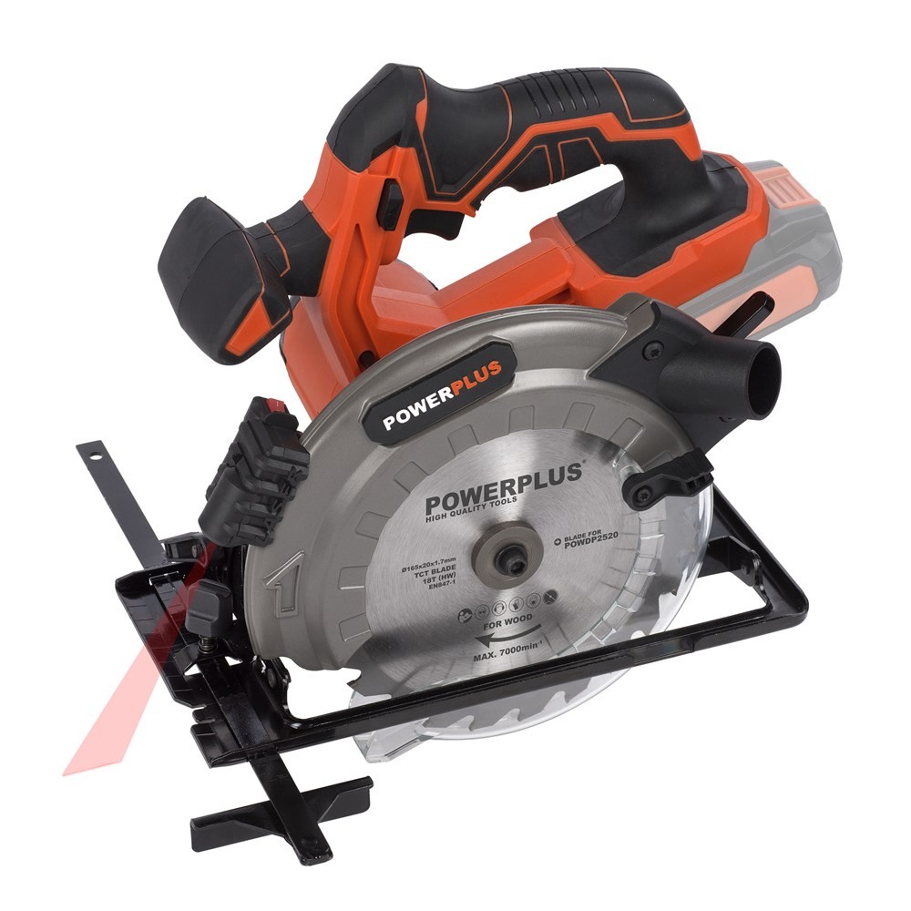 Fierastrau circular de mana Power Plus POWDP2520, 165mm, 20V, fara acumulator