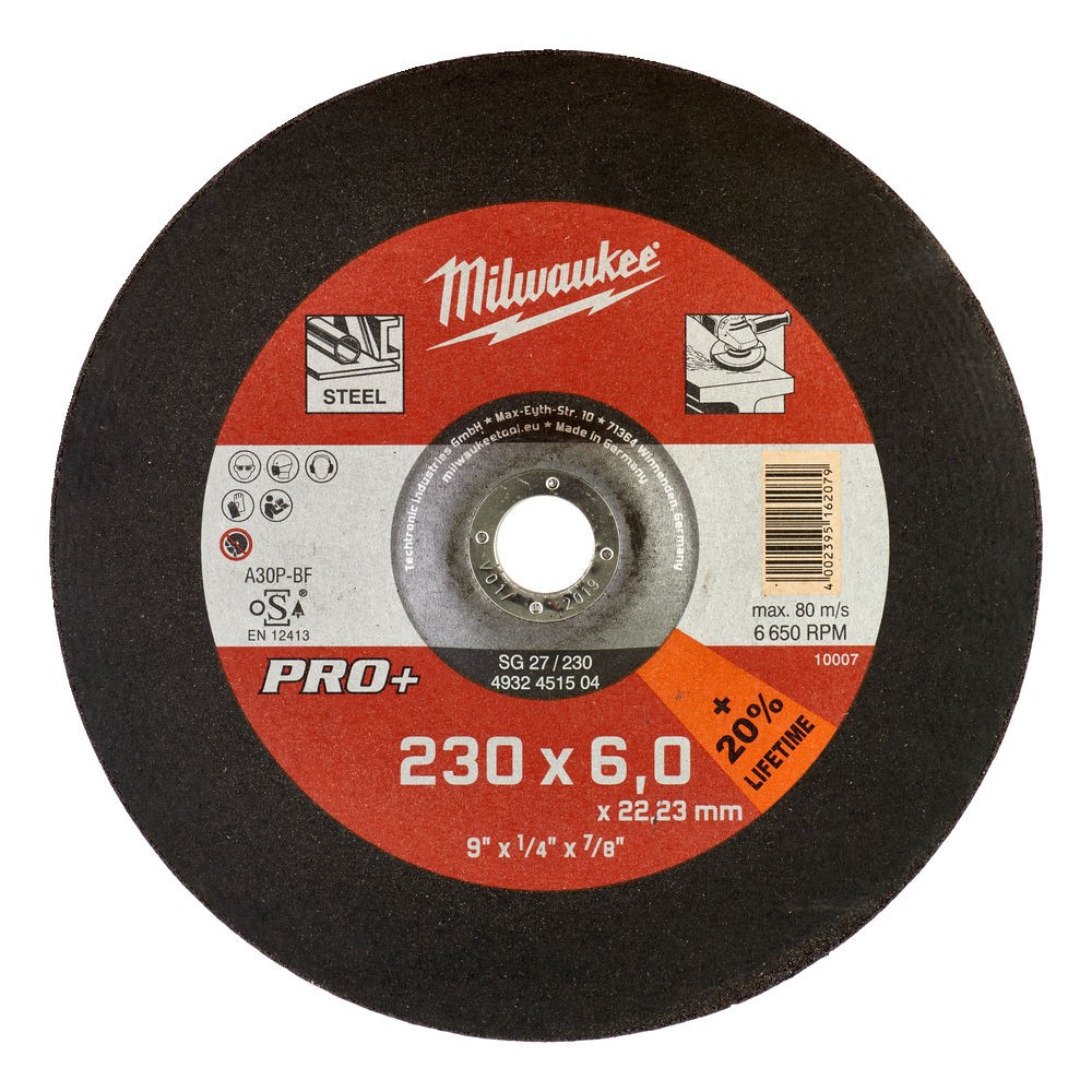 Milwaukee - Disc pentru slefuit metal 230X6 PRO+ - 1buc [4932451504]