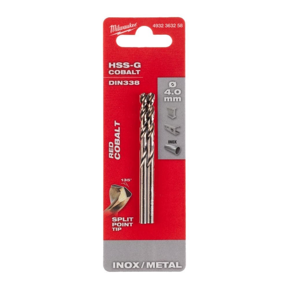 Milwaukee - Burghiu metal HSS-G CO 4,0 mm set 2 buc [4932363258]