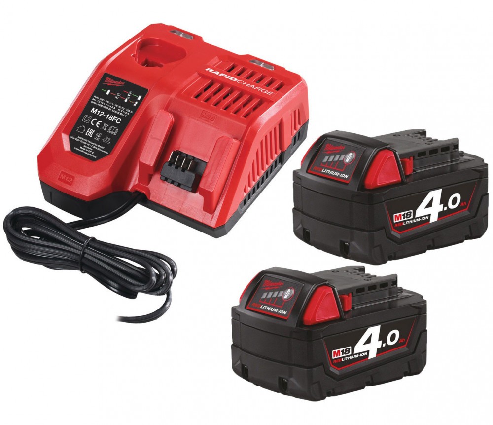 Set 2 acumulatori si incarcator Milwaukee M18 NRG-402