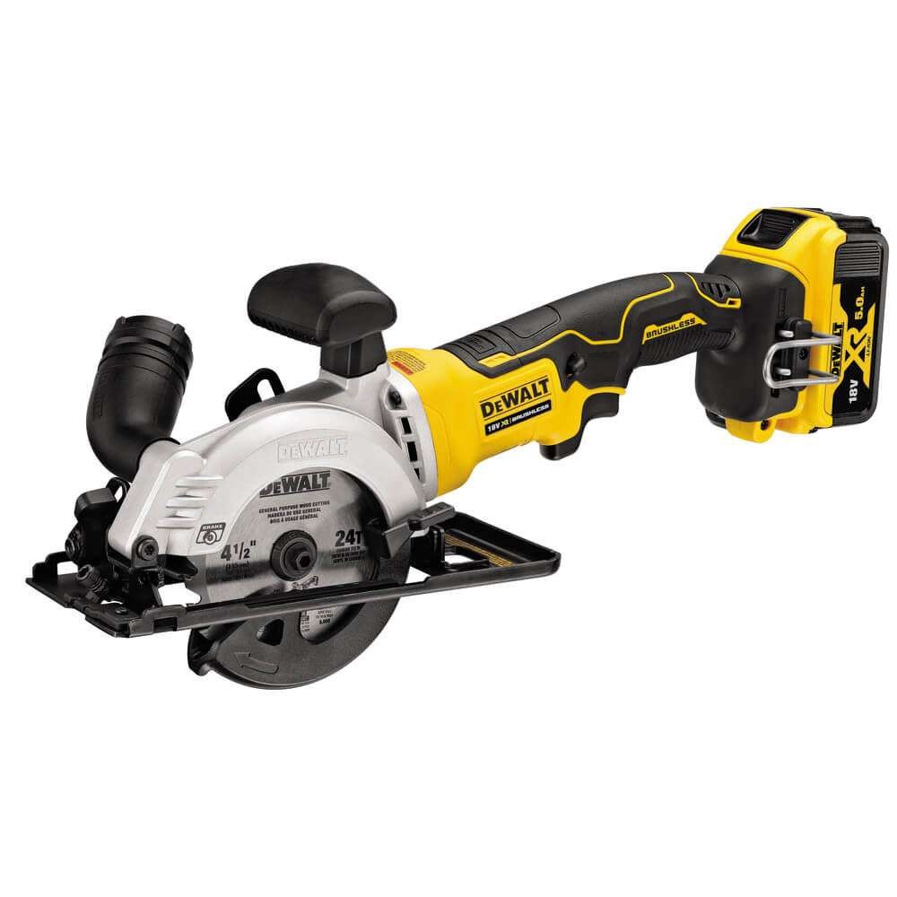 Fierastrau circular de mana Dewalt DCS571P2, 115mm, 18V, cu acumulator