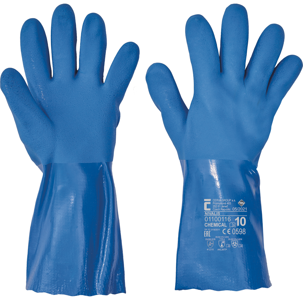 CERVA - Manusi pvc NIVALIS, albastru, mas. 10 [0110011699100]