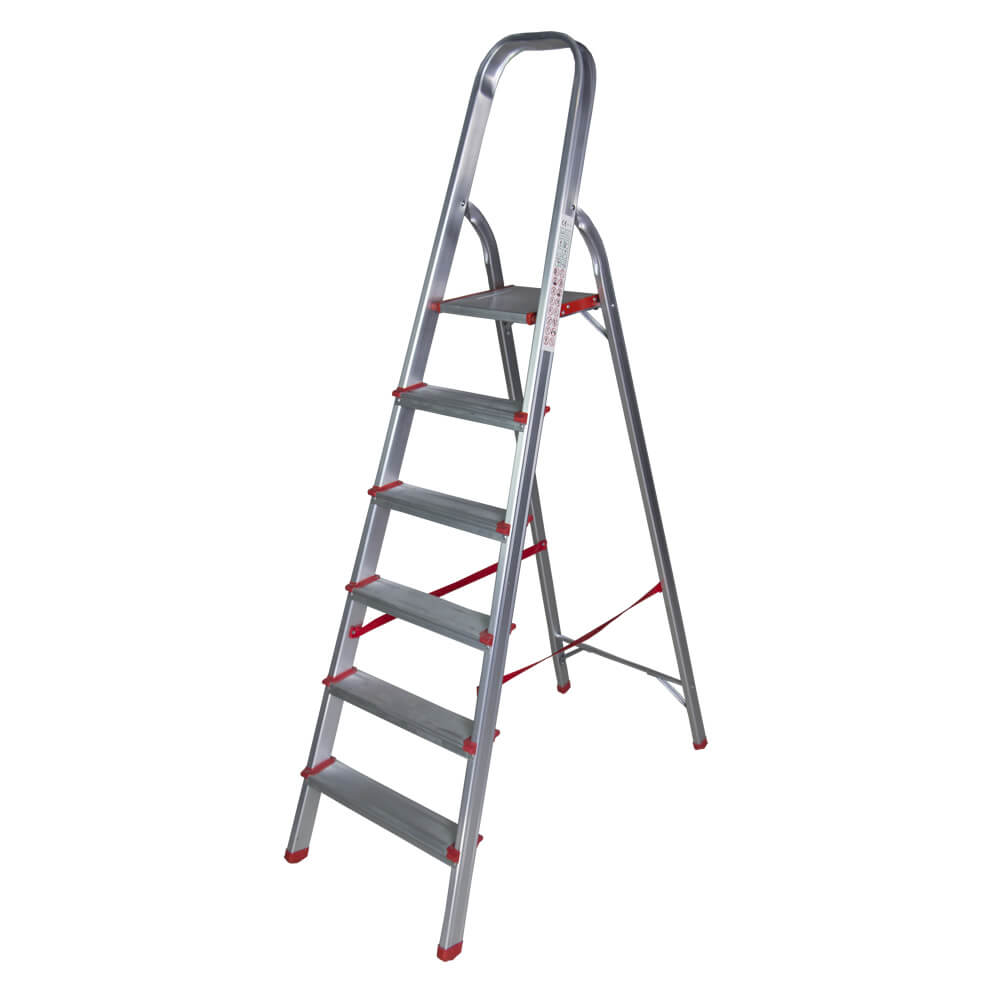 Scara Bisonte STR0106 din aluminiu 6 trepte 1.7 m pentru interior