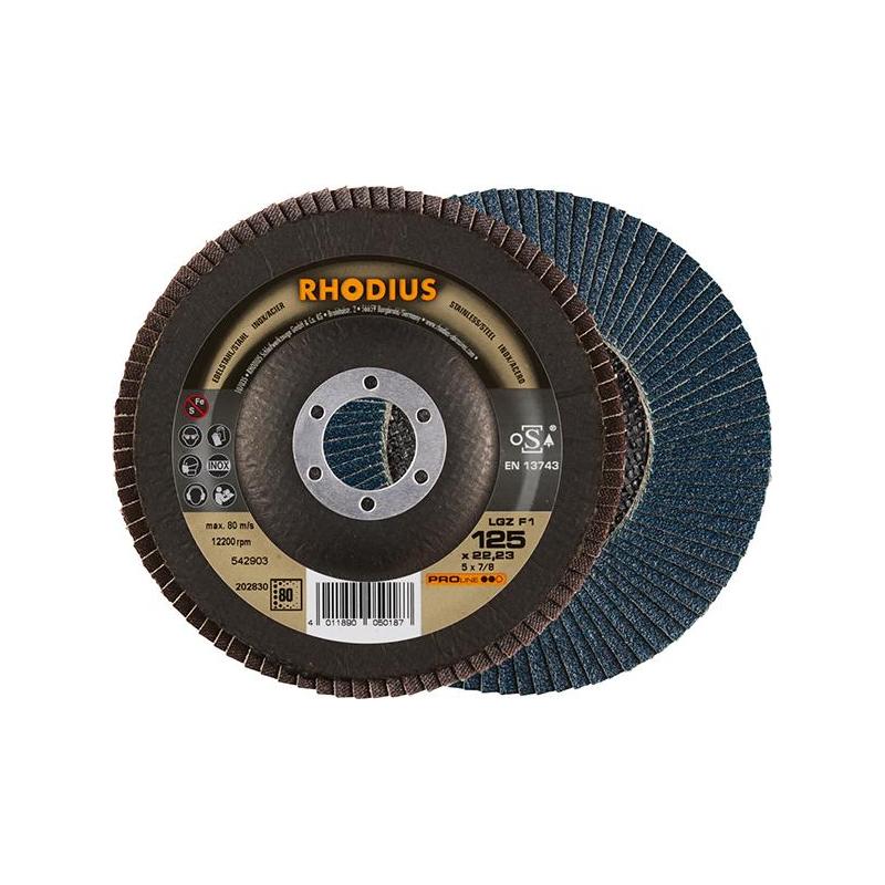 RHODIUS - Disc abraziv lamelar LGZ F1 125mm P80 [202830]
