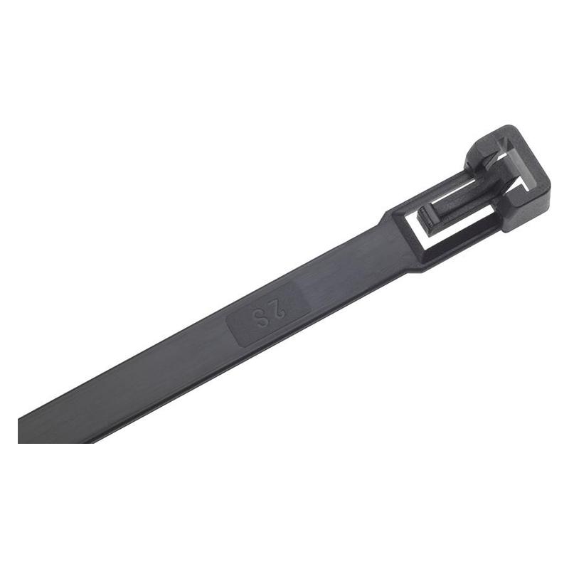 SapiSelco - Bride detasabile din nylon negru 280x7.5mm, 100 bucati [491150]