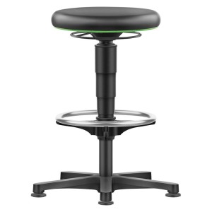 bimos - Scaun pivotant, 530 - 750mm, imitatie piele, suport picioare, negru [9461-MG01-3280-535]