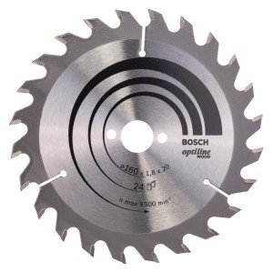 BOSCH - Panza fierastrau circular HM Optiline Wood, 160x1.8/1.2x20mm, 24 dinti [2608641171]