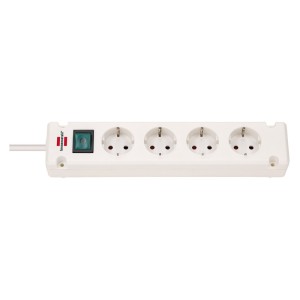 Brennenstuhl - Prelungitor Bremounta cu 4 prize si intrerupator, H05VV-F 3G1.5, alb, 1.5m [1150650124]