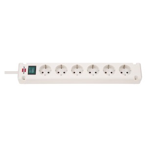 Brennenstuhl - Prelungitor Bremounta cu 6 prize si intrerupator, H05VV-F 3G1.5, alb, 3m [1150650326]