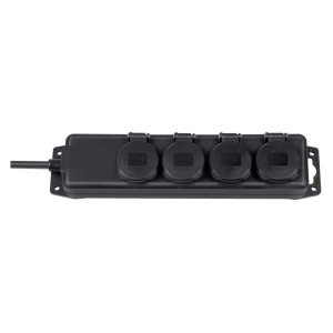Brennenstuhl - Prelungitor pentru exterior cu 4 prize, IP44, H07RN-F 3G1.5, negru, 2m [1159960]