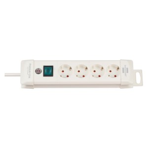 Brennenstuhl - Prelungitor Premium-Line cu 4 prize si intrerupator, H05VV-F 3G1.5, alb, 1.8m [1952240100]