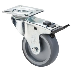 BS Rollen - Rotita pivotanta 100mm, placa a320, roata cauciuc, gl, fixa. a320.a80.100 [A320.A80.100]