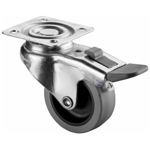 BS Rollen - Rotita pivotanta 80mm, placa a220, roata cauciuc, gl, fixa. a220.a80.080 [A220.A80.080]