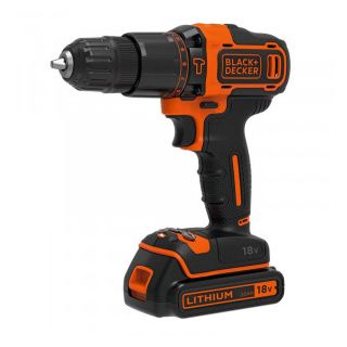 Masina de gaurit si insurubat cu percutie Black+Decker BDCHD18KB, cu acumulator