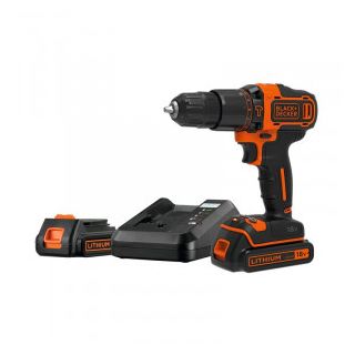 Masina de gaurit si insurubat cu percutie Black+Decker BDCHD18K1B2, cu acumulator