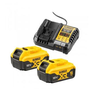 Set 2 acumulatori si incarcator Dewalt DCB1104P2
