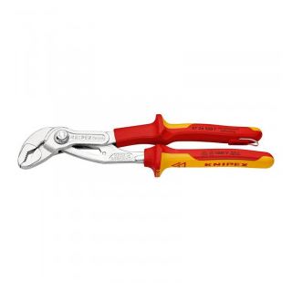 Cleste papagal Knipex Cobra High-Tech cu maner bicomponent 250 mm cu agatatoare VDE