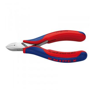 Cleste cu tais Knipex cap plat maner bicomponent cu limitator 115mm