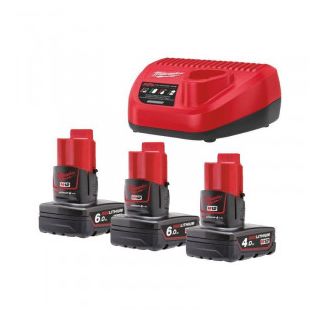 Set 3 acumulatori si incarcator Milwaukee M12 NRGO1-643