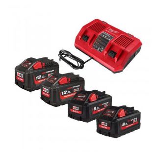 Set 4 acumulatori si incarcator Milwaukee M18 HNRGO2-824
