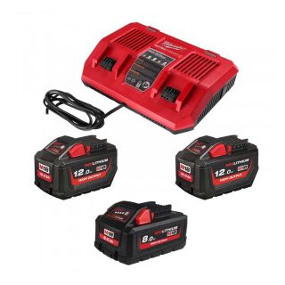 Set 3 acumulatori si incarcator Milwaukee M18 HNRGO2-824