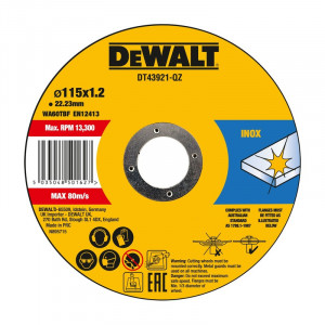 DeWALT - Disc debitare metal, 115x22.23x1.2mm, 10 bucati [DT43921-QZ]