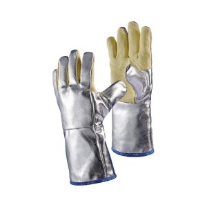 Jutec - Manusi protectie termica, Aramid, 38 cm, galben/argintiu, mas. 10 [H115A238-W2]