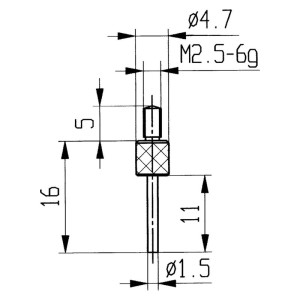 Kafer - Cap pentru ceas comparator tip 14, 1.5mm [573/14]