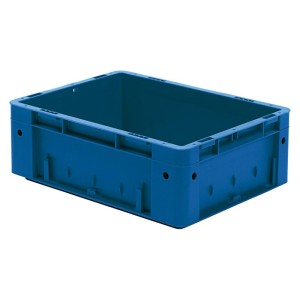 LA-KA-PE - Cutie stivuibila pentru transport 400x300x145mm, albastru, maxim 600kg fara orificiu pentru maner [375140202]