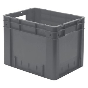 LA-KA-PE - Cutie stivuibila pentru transport 400x320x320mm, gri, maxim 600kg cu orificiu pentru maner [374320205]