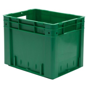 LA-KA-PE - Cutie stivuibila pentru transport 400x320x320mm, maxim verde 600kg cu orificiu pentru maner [374320203]