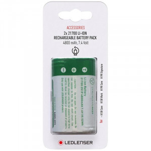 Set 2 acumulatori Ledlenser 21700, 3.7V, 4.8Ah