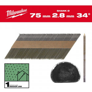 Milwaukee - Cuie in banda, 7.4 x 2.8 mm, 34°, 75 mm, 2200 bucati [4932492602]
