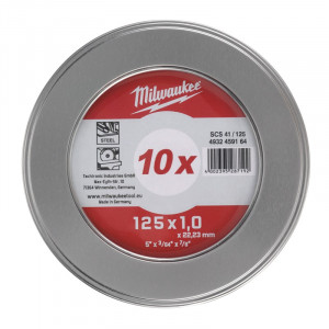 Milwaukee - Disc 125x1mm, cutie metal, 10 bucati [4932459164]