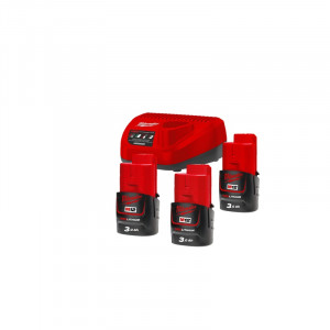 Set 3 acumulatori si incarcator Milwaukee M12 NRG-303