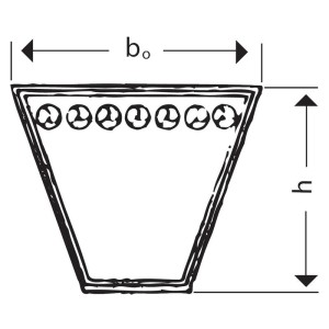 No Name - Curea trapezoidala DIJ 2215, profil C, 22x2950mm [4045786037853]