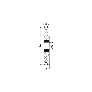 No Name - Fulie cu canelura in V, SPB/17, cu 2 caneluri, 236 mm, bucsa conica 2517 [4014486247183]