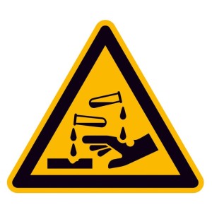 No Name - Indicator de avertizare aluminiu SL 200mm, substante corozive [4044589368041]