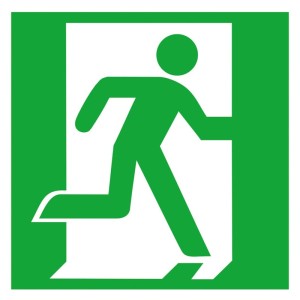 No Name - Indicator de evacuare din aluminiu 200x200mm iesire de urgenta, dreapta, fotoluminiscent [4044589004772]