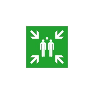 No Name - Indicator de evacuare din aluminiu 600x600mm punct de colectare, fotoluminiscent [4044589368348]