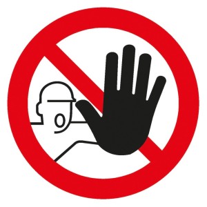 No Name - Indicator de interdictie din aluminiu al persoanelor neautorizate, 200mm [4044589009425]