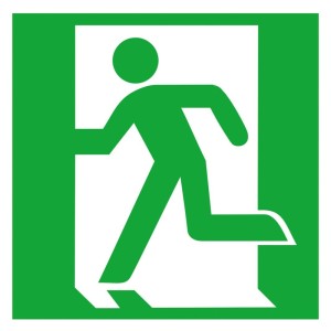No Name - Indicator iesire de urgenta din aluminiu 150x150mm, fotoluminiscent [4044589129659]
