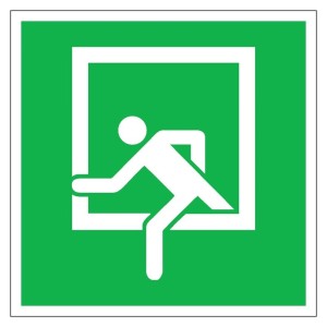 No Name - Indicator iesire de urgenta din aluminiu 200x200mm, fotoluminiscent [4044589368355]