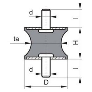 No Name - Tampon cauciuc-metal tip A, 15x15mm, M4x13 [4053569071895]