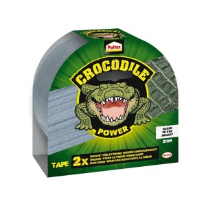 Pattex - Banda adeziva textila Crocodile, gri, 48mm, 20m [PFWFS]