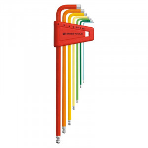 PB Swiss Tools - Set chei imbus 1.5-6mm Rainbow cap cu bila, 7 piese [PB212.LH-6RB]