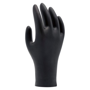 SHOWA - Manusi de unica folosinta 6112PF, nitril, 240mm, negru, mas. XL, 100 bucati [6112PFXL]