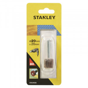 STANLEY - Disc abraziv lamelar cu tija, 20x20mm, P80 [STA34036-XJ]